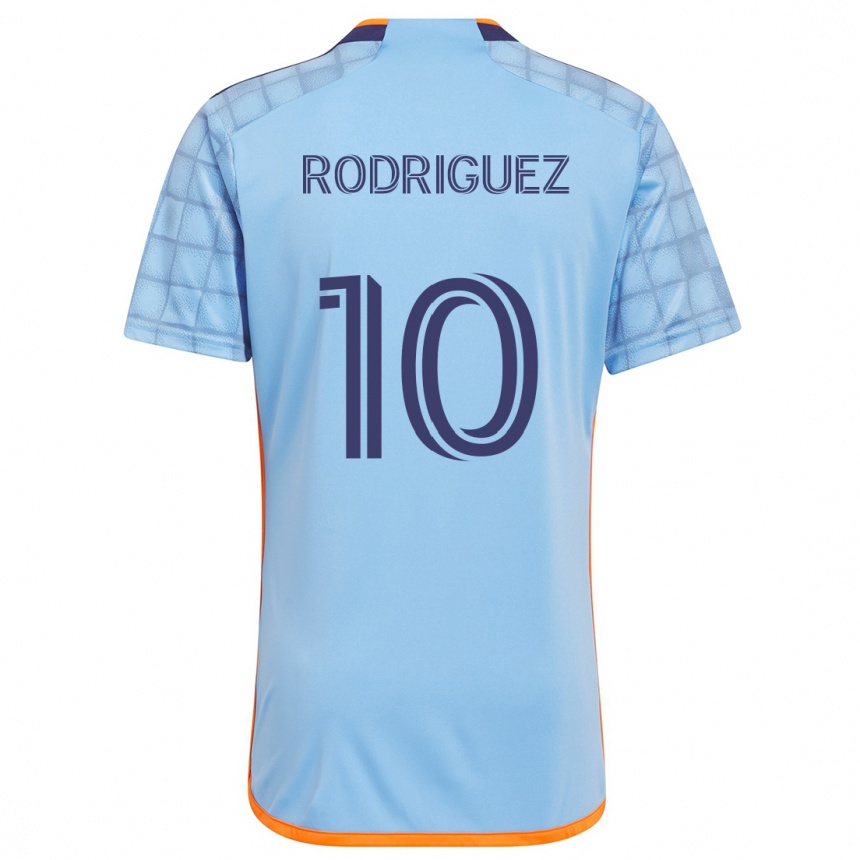 Kids Football Santiago Rodríguez #10 Blue Orange Home Jersey 2024/25 T-Shirt Australia