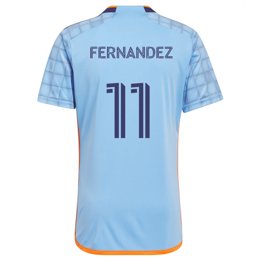 Kids Football Julián Fernández #11 Blue Orange Home Jersey 2024/25 T-Shirt Australia