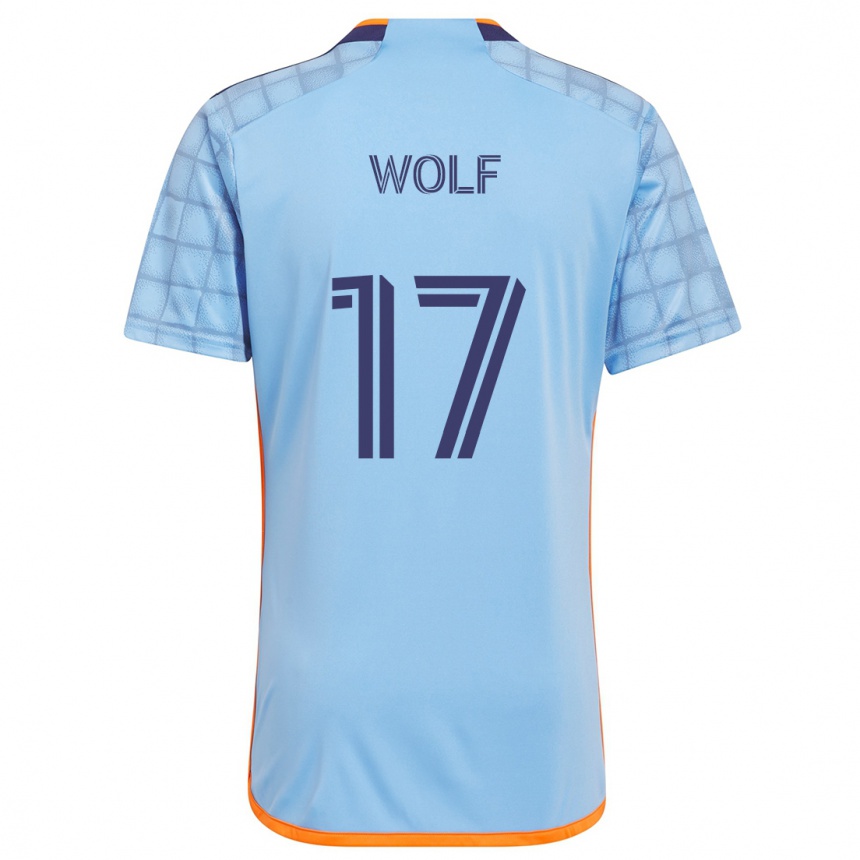 Kids Football Hannes Wolf #17 Blue Orange Home Jersey 2024/25 T-Shirt Australia