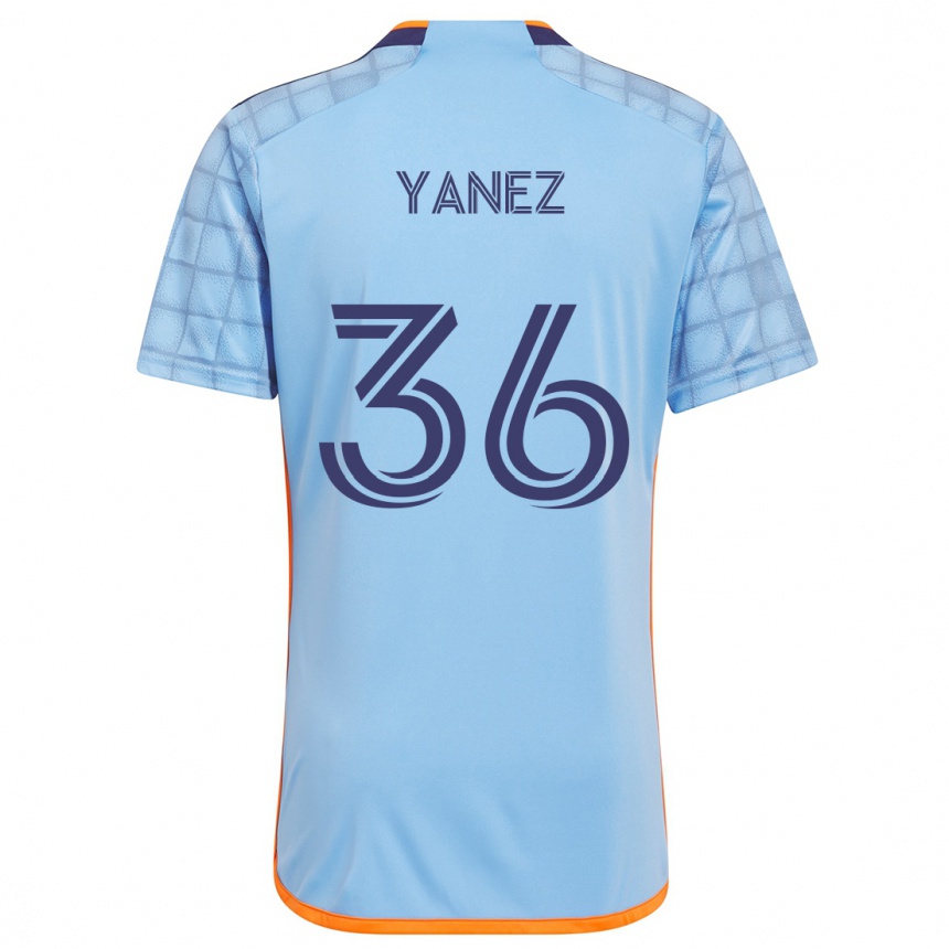 Kids Football Zidane Yañez #36 Blue Orange Home Jersey 2024/25 T-Shirt Australia