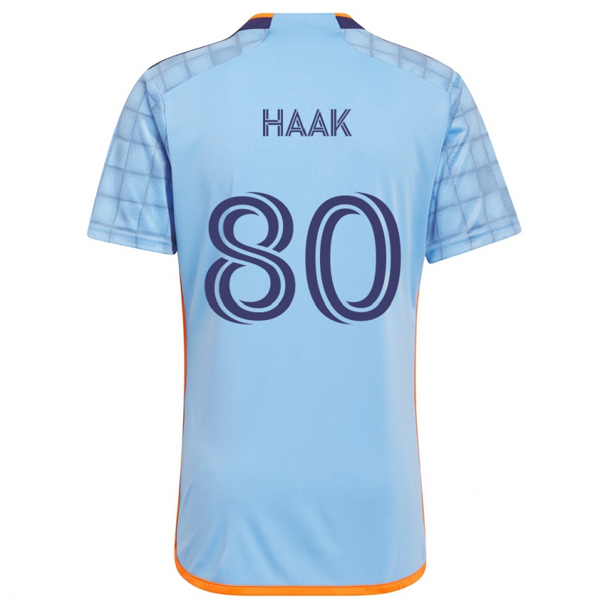 Kids Football Justin Haak #80 Blue Orange Home Jersey 2024/25 T-Shirt Australia