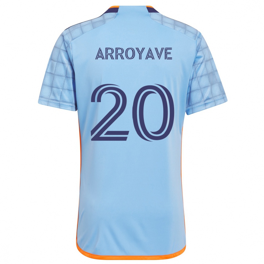 Kids Football Jacob Arroyave #20 Blue Orange Home Jersey 2024/25 T-Shirt Australia