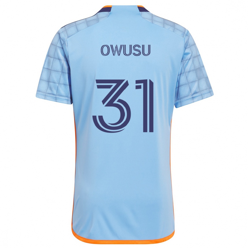 Kids Football Samuel Owusu #31 Blue Orange Home Jersey 2024/25 T-Shirt Australia