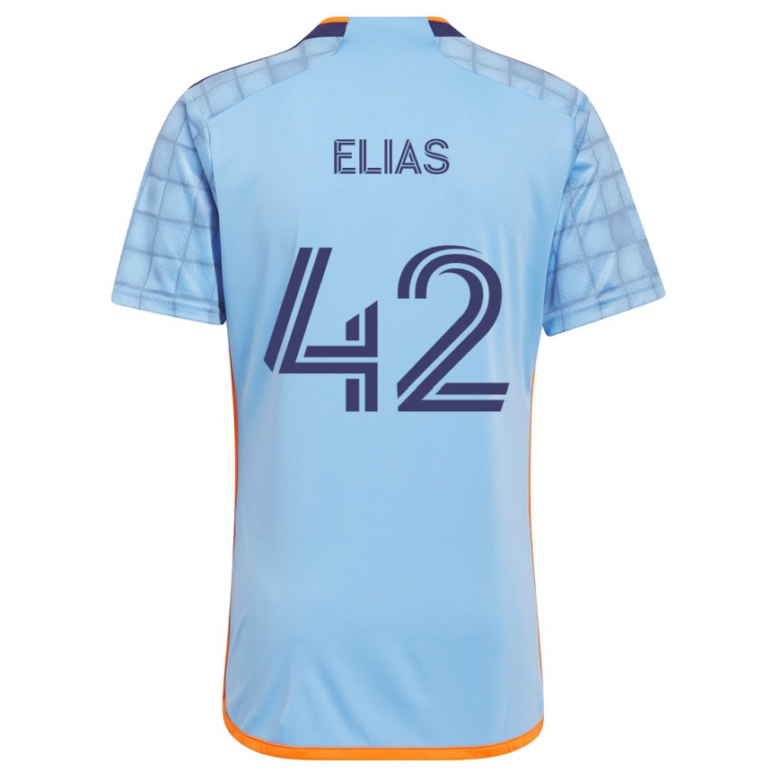 Kids Football Piero Elias #42 Blue Orange Home Jersey 2024/25 T-Shirt Australia