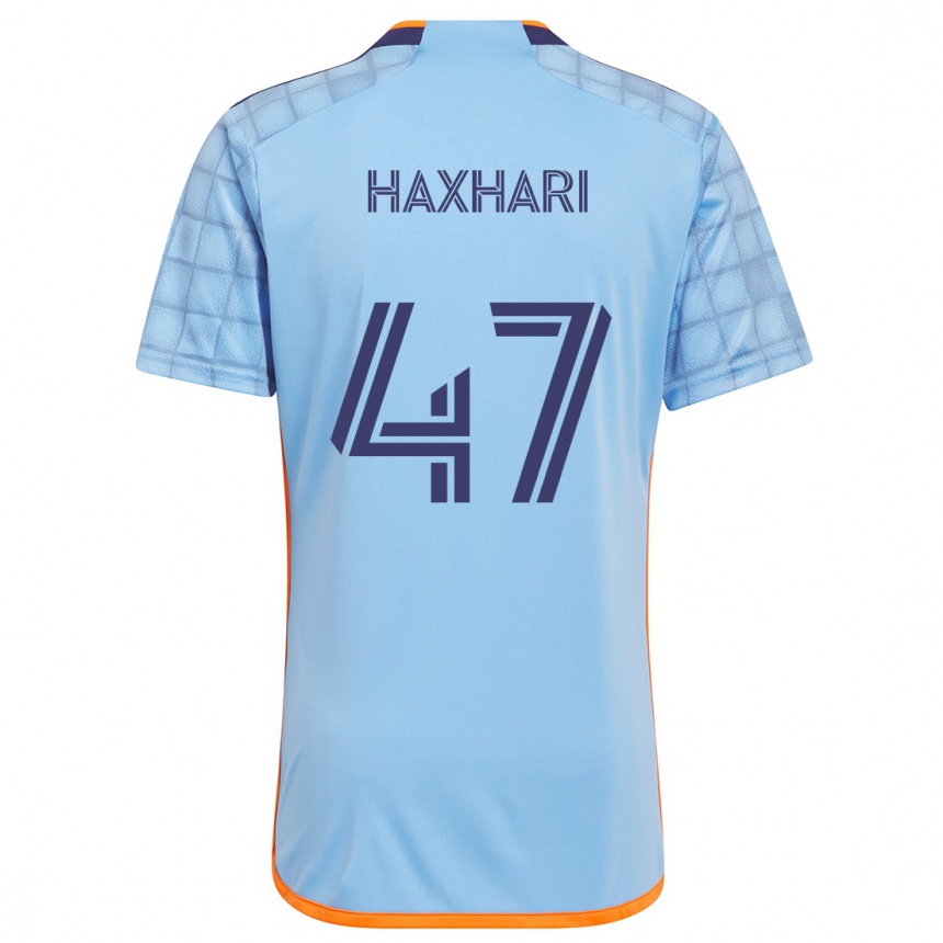 Kids Football Klevis Haxhari #47 Blue Orange Home Jersey 2024/25 T-Shirt Australia