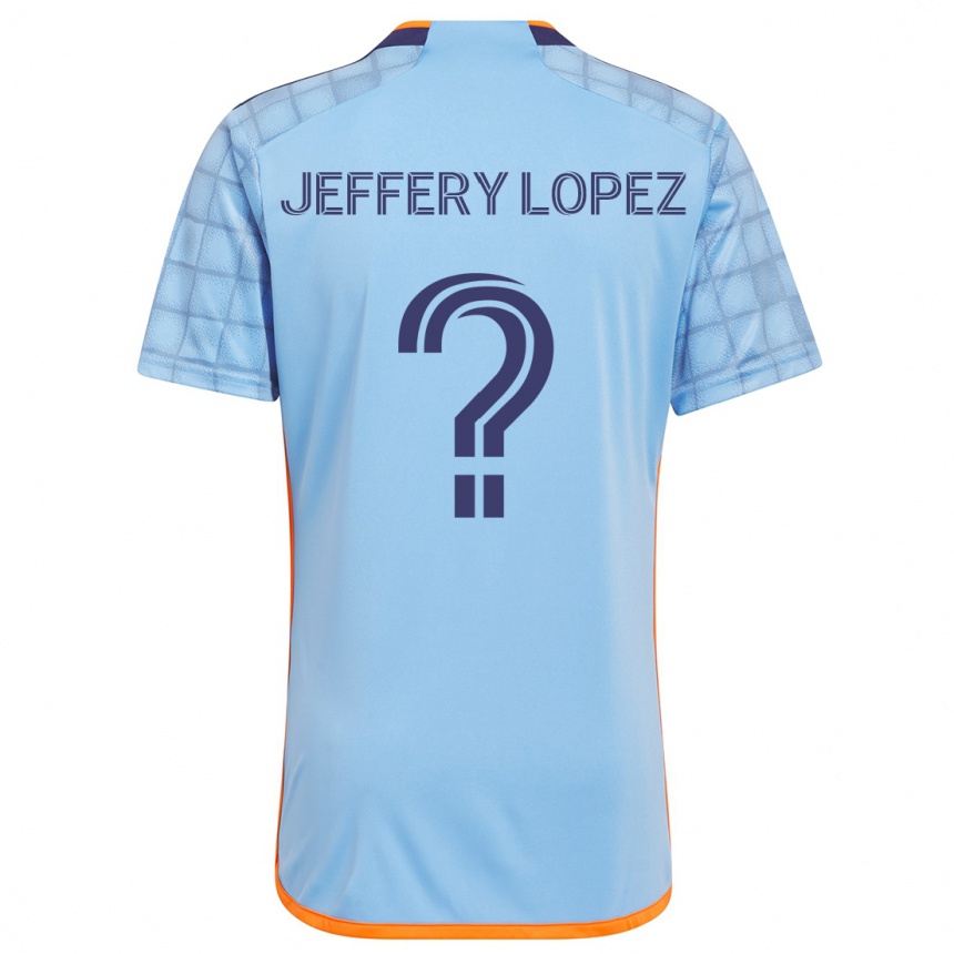 Kids Football Jeffery López #0 Blue Orange Home Jersey 2024/25 T-Shirt Australia