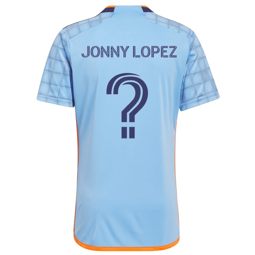 Kids Football Jonny Lopez #0 Blue Orange Home Jersey 2024/25 T-Shirt Australia