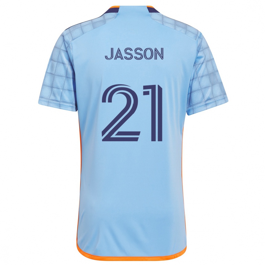 Kids Football Andres Jasson #21 Blue Orange Home Jersey 2024/25 T-Shirt Australia