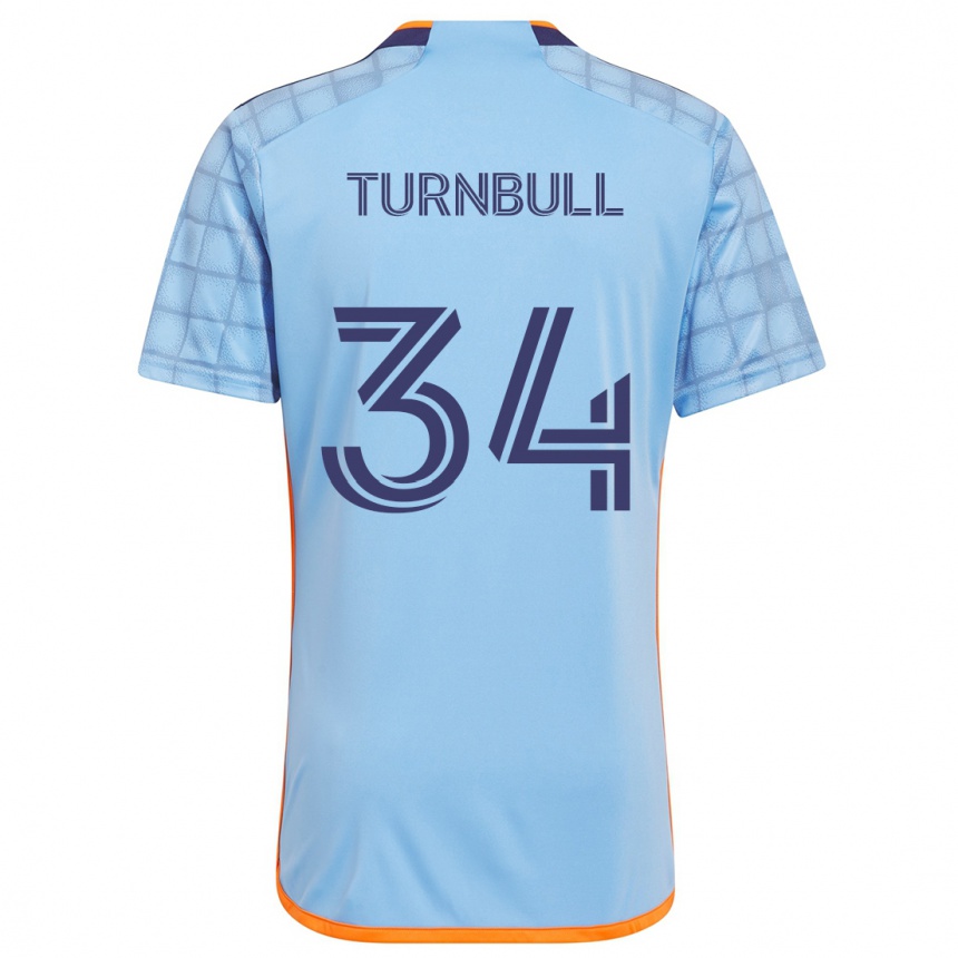 Kids Football Stephen Turnbull #34 Blue Orange Home Jersey 2024/25 T-Shirt Australia