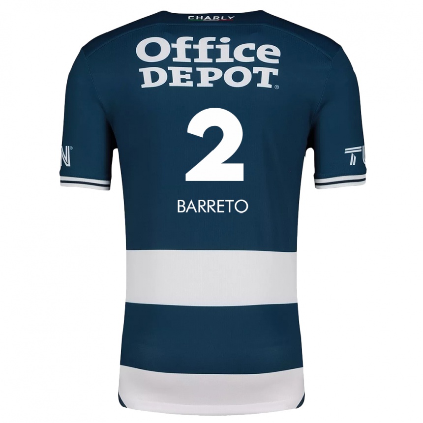 Kids Football Sergio Barreto #2 Blue White Home Jersey 2024/25 T-Shirt Australia