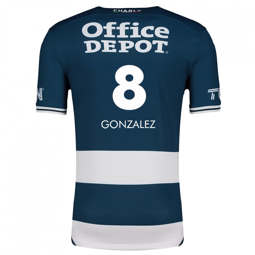 Kids Football Bryan González #8 Blue White Home Jersey 2024/25 T-Shirt Australia