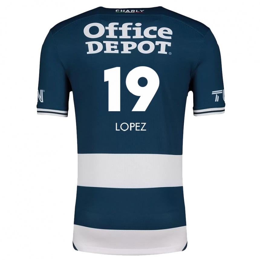 Kids Football Javier Eduardo López #19 Blue White Home Jersey 2024/25 T-Shirt Australia