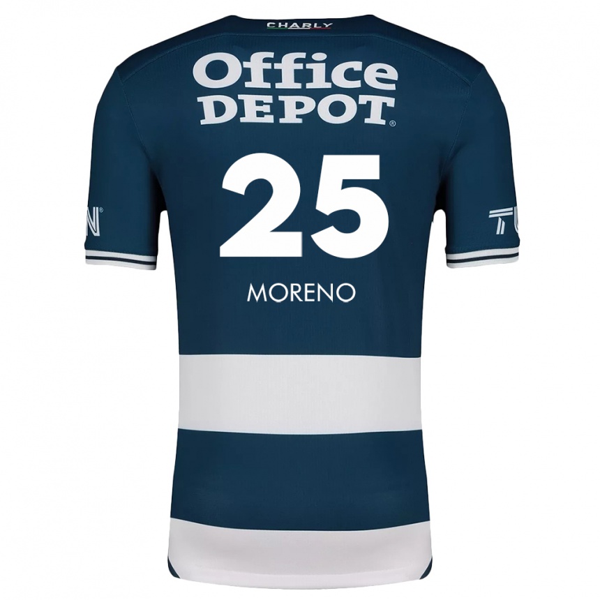 Kids Football Carlos Moreno #25 Blue White Home Jersey 2024/25 T-Shirt Australia