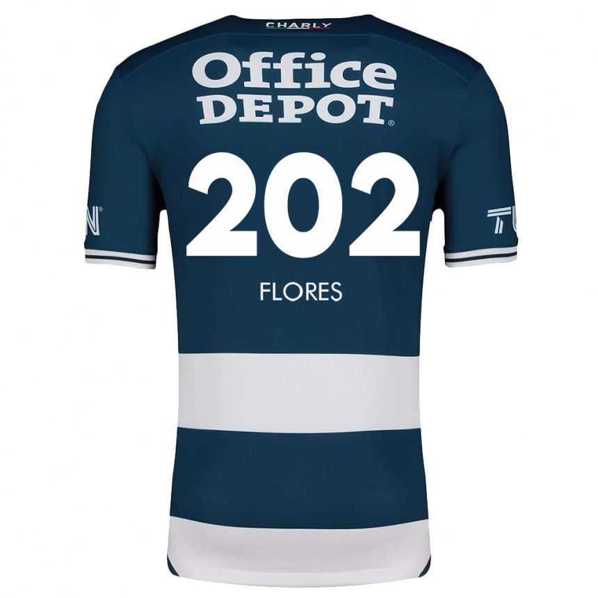 Kids Football Luis Flores #202 Blue White Home Jersey 2024/25 T-Shirt Australia