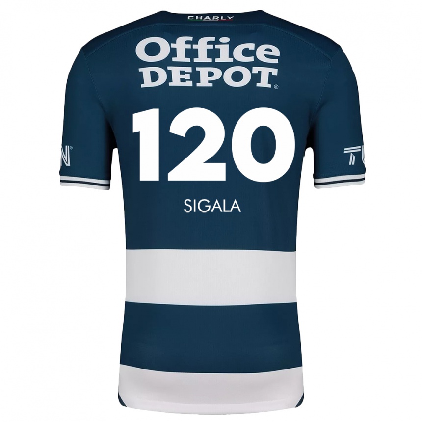 Kids Football Juan Sigala #120 Blue White Home Jersey 2024/25 T-Shirt Australia