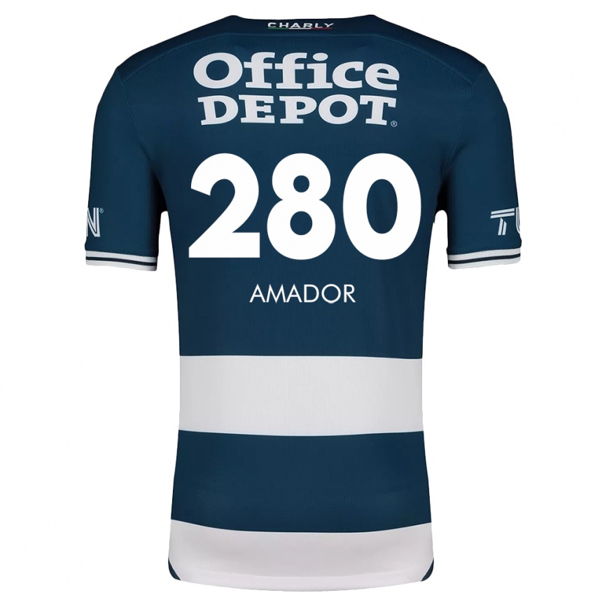 Kids Football Santiago Amador #280 Blue White Home Jersey 2024/25 T-Shirt Australia