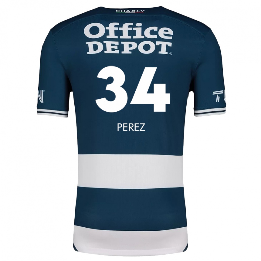 Kids Football Julio Pérez #34 Blue White Home Jersey 2024/25 T-Shirt Australia