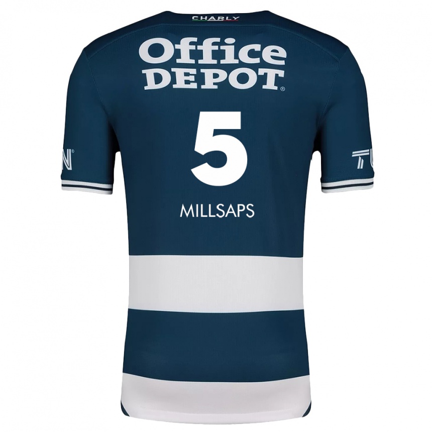 Kids Football Vanessa Millsaps #5 Blue White Home Jersey 2024/25 T-Shirt Australia