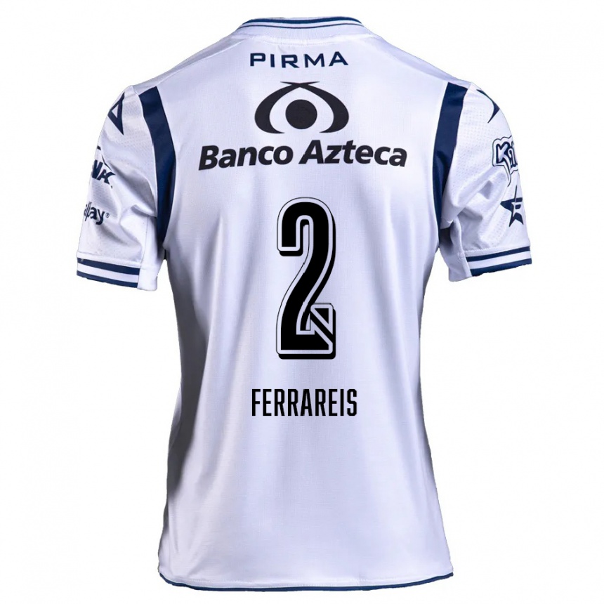 Kids Football Gustavo Ferrareis #2 White Navy Blue Home Jersey 2024/25 T-Shirt Australia