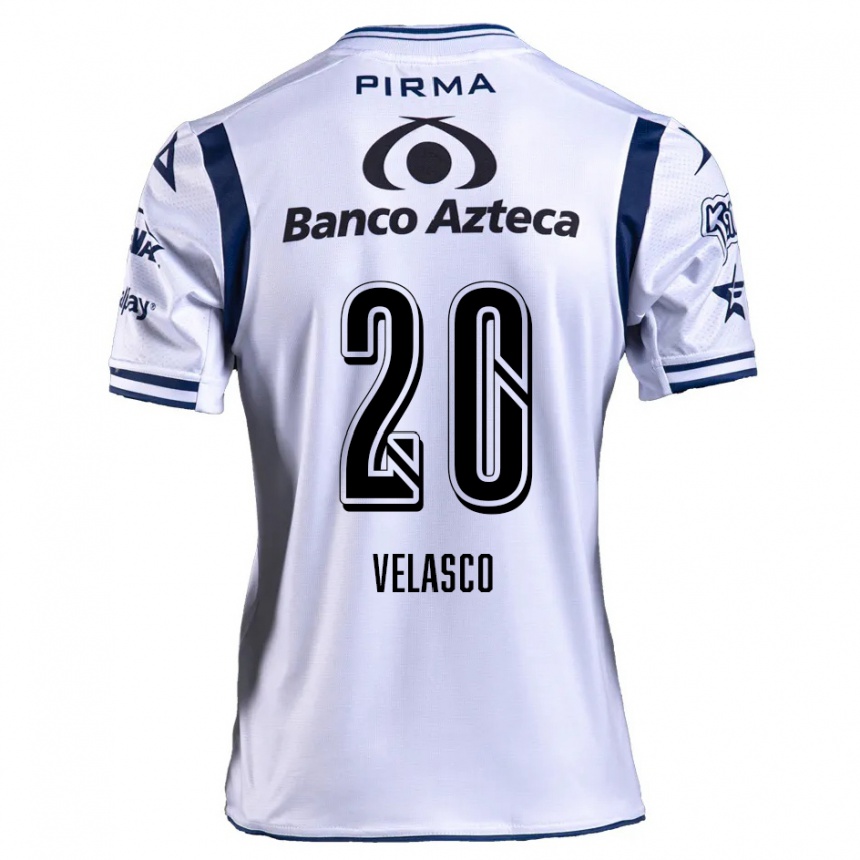 Kids Football Kevin Velasco #20 White Navy Blue Home Jersey 2024/25 T-Shirt Australia