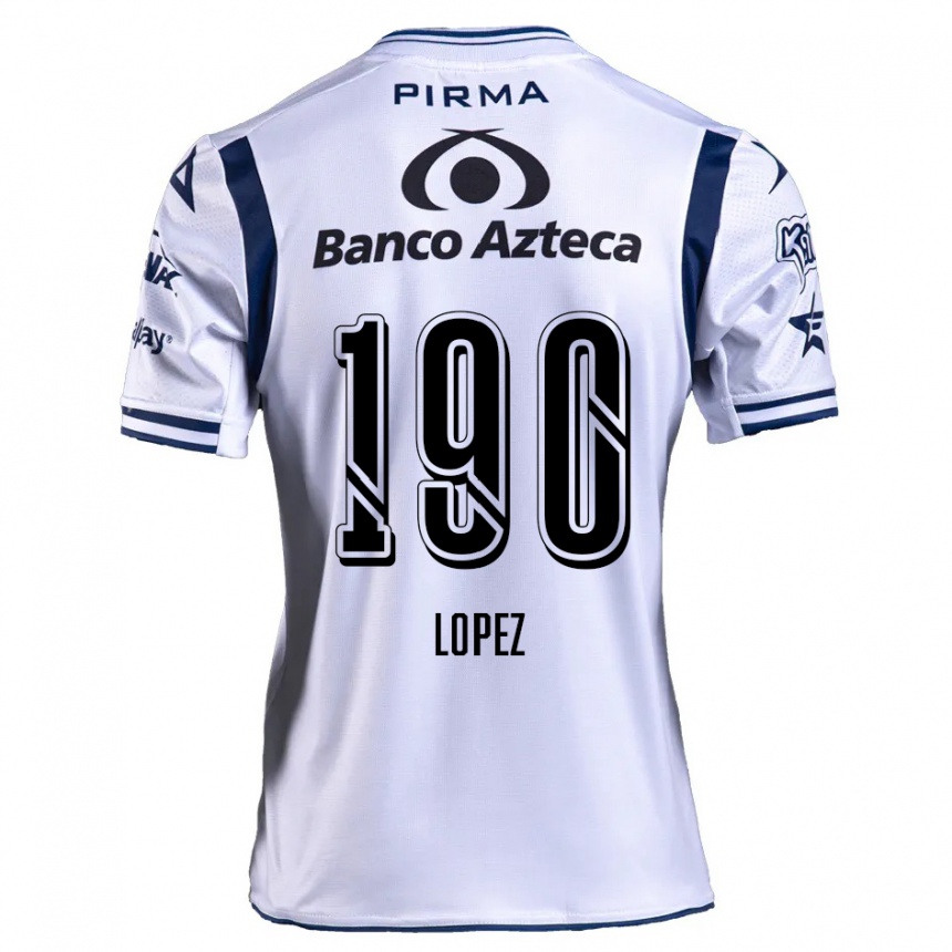 Kids Football Josué López #190 White Navy Blue Home Jersey 2024/25 T-Shirt Australia