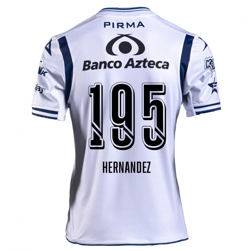 Kids Football Daniel Hernández #195 White Navy Blue Home Jersey 2024/25 T-Shirt Australia