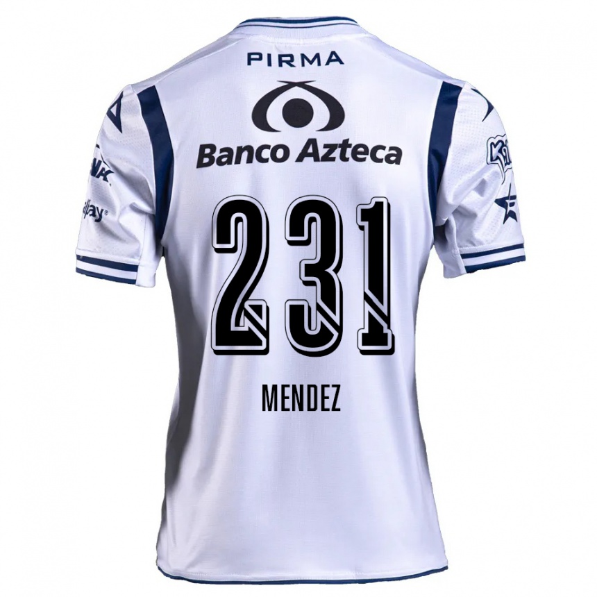 Kids Football Alejandro Méndez #231 White Navy Blue Home Jersey 2024/25 T-Shirt Australia