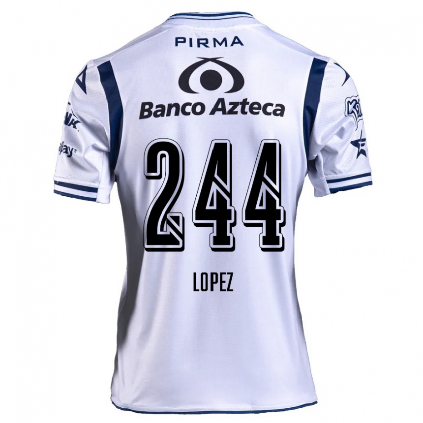 Kids Football Daniel López #244 White Navy Blue Home Jersey 2024/25 T-Shirt Australia