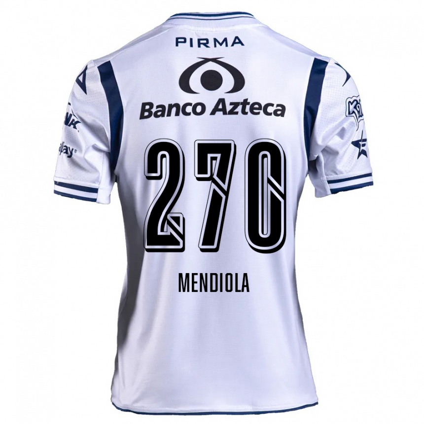 Kids Football Carlos Mendiola #270 White Navy Blue Home Jersey 2024/25 T-Shirt Australia