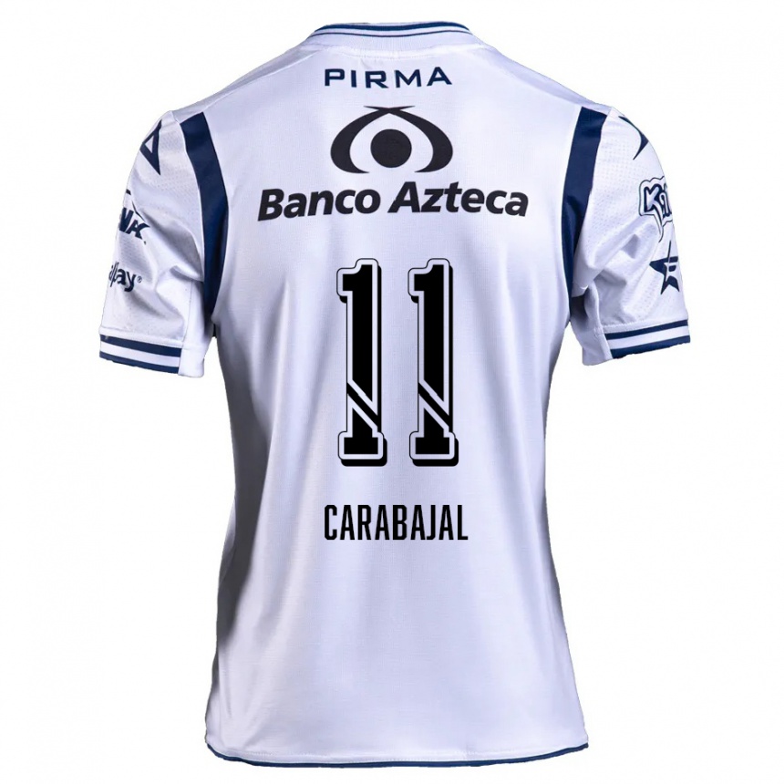 Kids Football Gabriel Carabajal #11 White Navy Blue Home Jersey 2024/25 T-Shirt Australia