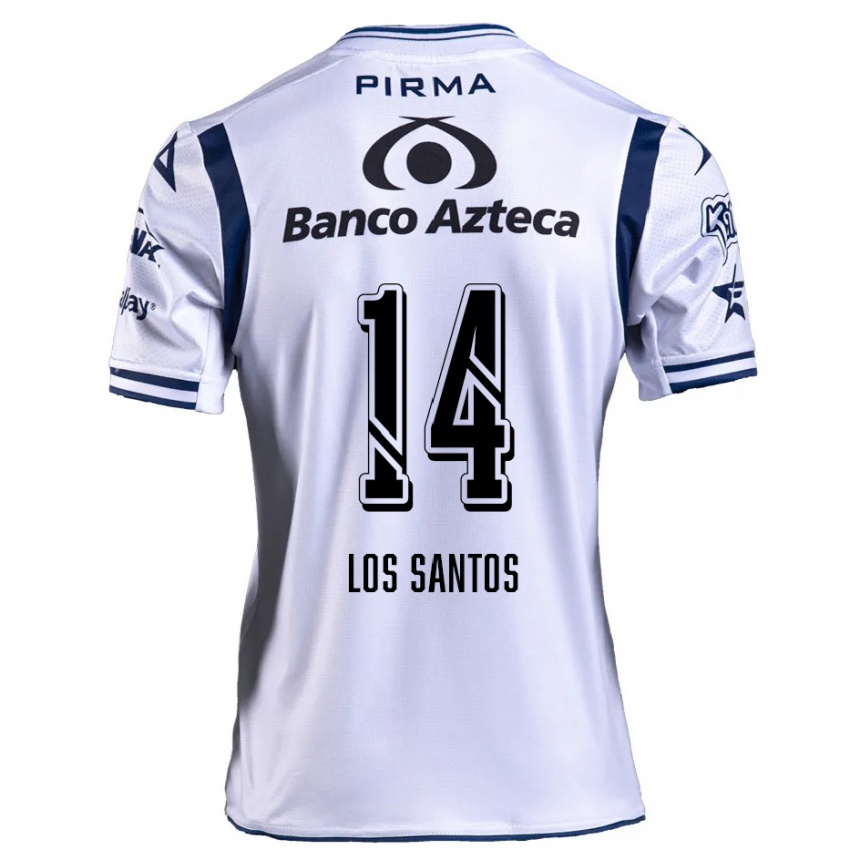 Kids Football Lucas De Los Santos #14 White Navy Blue Home Jersey 2024/25 T-Shirt Australia