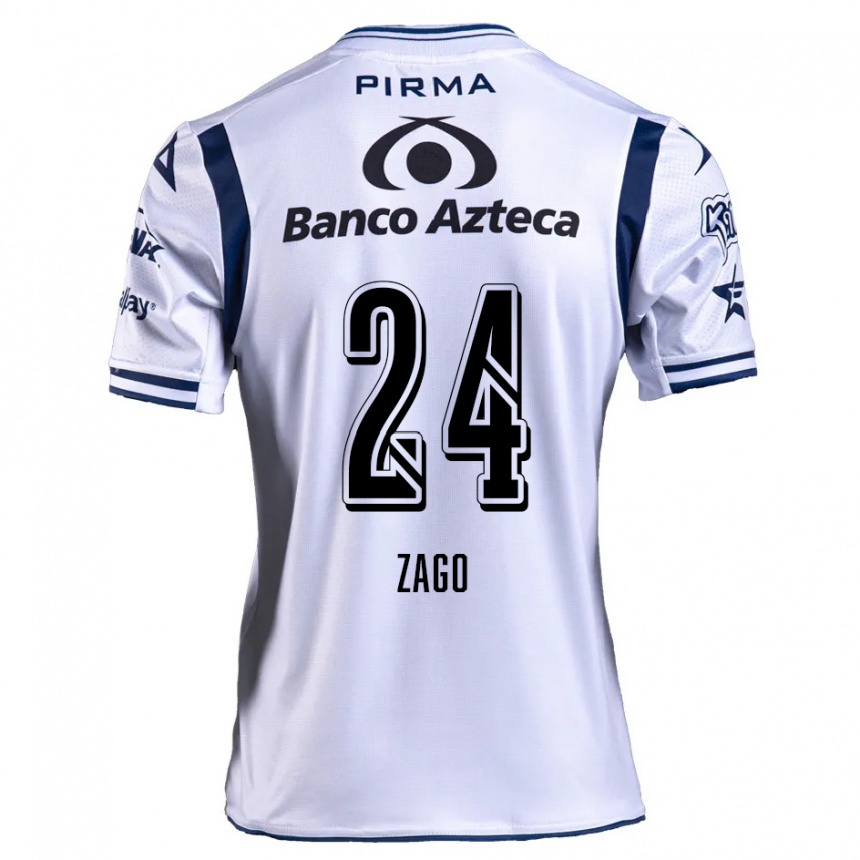 Kids Football Diego Zago #24 White Navy Blue Home Jersey 2024/25 T-Shirt Australia