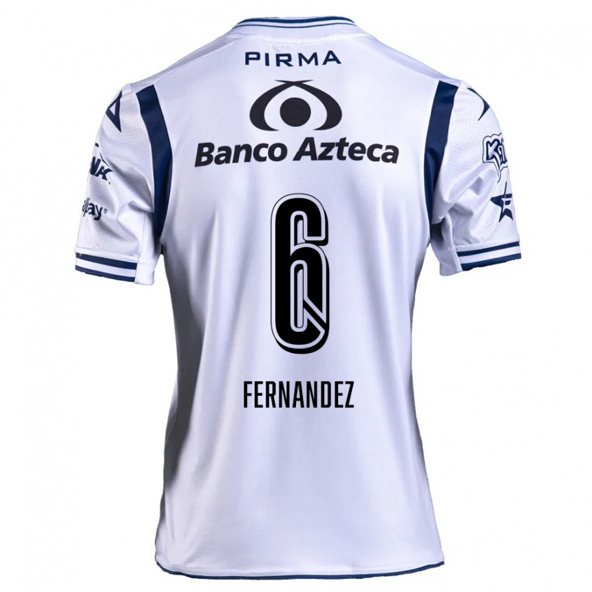 Kids Football Liliana Fernández #6 White Navy Blue Home Jersey 2024/25 T-Shirt Australia