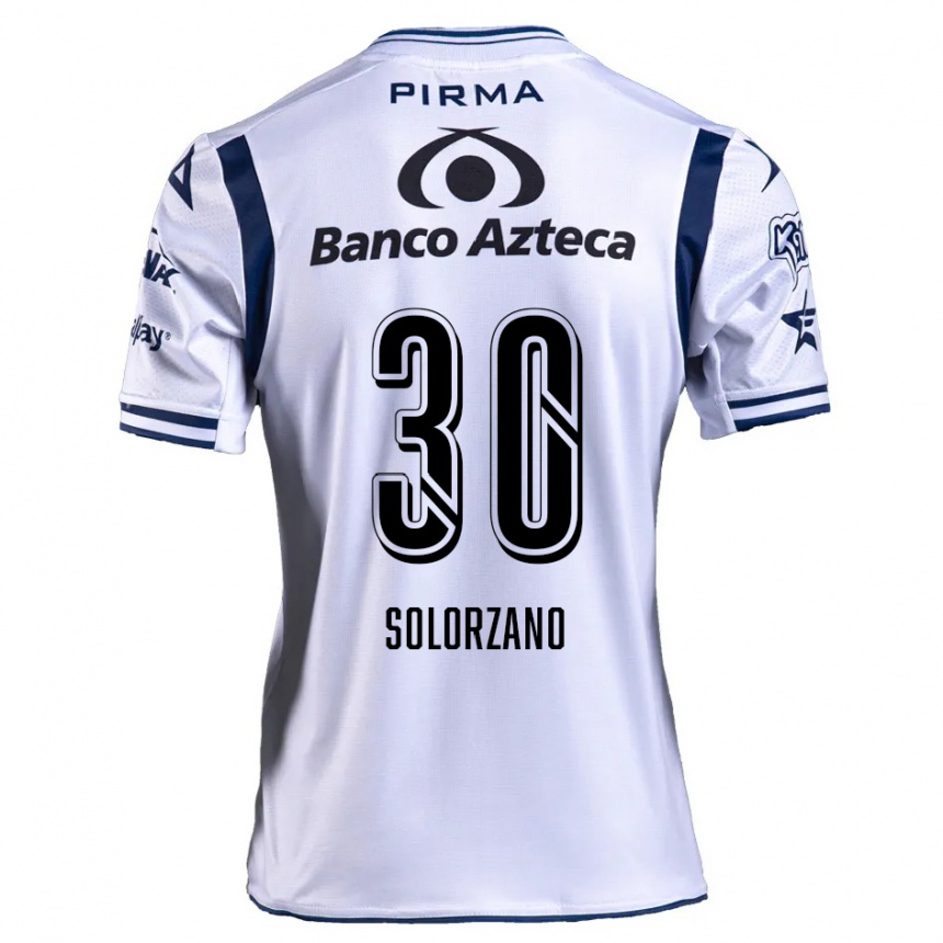 Kids Football Aisha Solórzano #30 White Navy Blue Home Jersey 2024/25 T-Shirt Australia