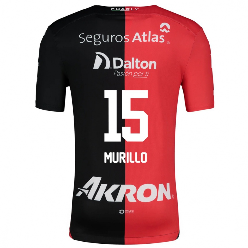 Kids Football Jhon Murillo #15 Red Black Home Jersey 2024/25 T-Shirt Australia