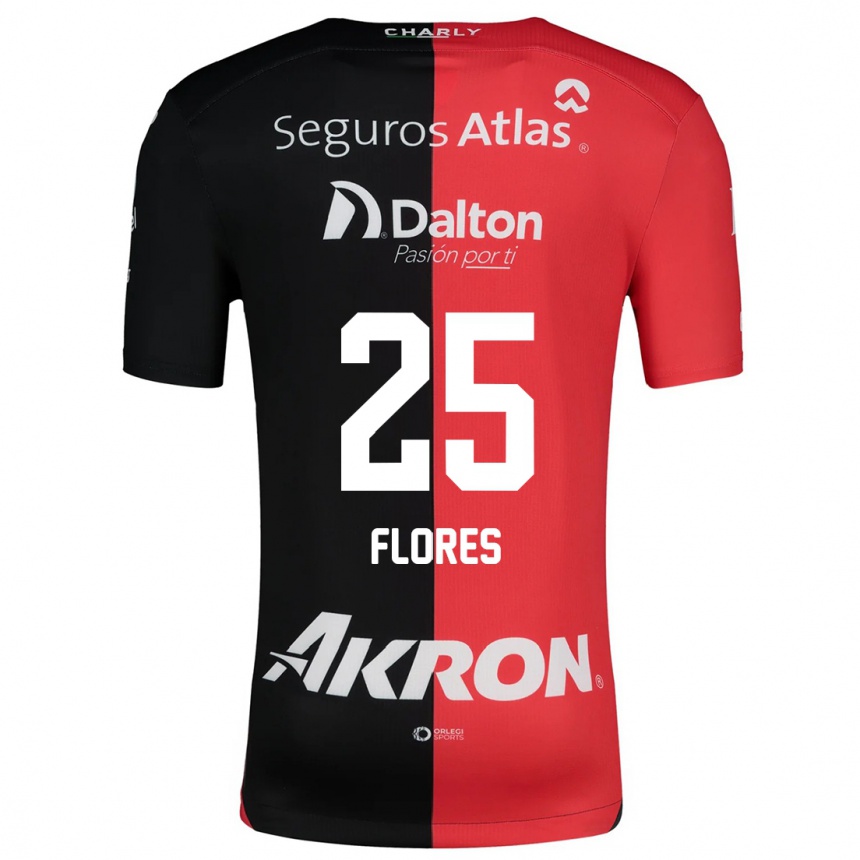 Kids Football Leonardo Flores #25 Red Black Home Jersey 2024/25 T-Shirt Australia