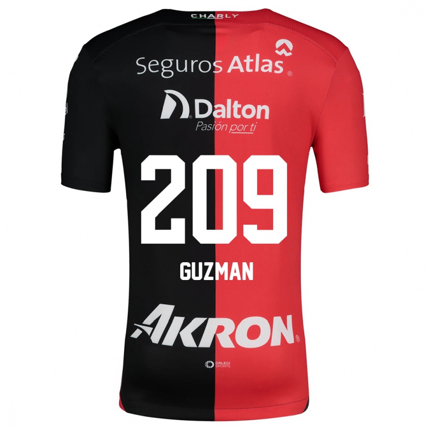 Kids Football Jorge Guzmán #209 Red Black Home Jersey 2024/25 T-Shirt Australia