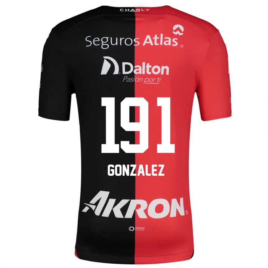 Kids Football Juan González #191 Red Black Home Jersey 2024/25 T-Shirt Australia