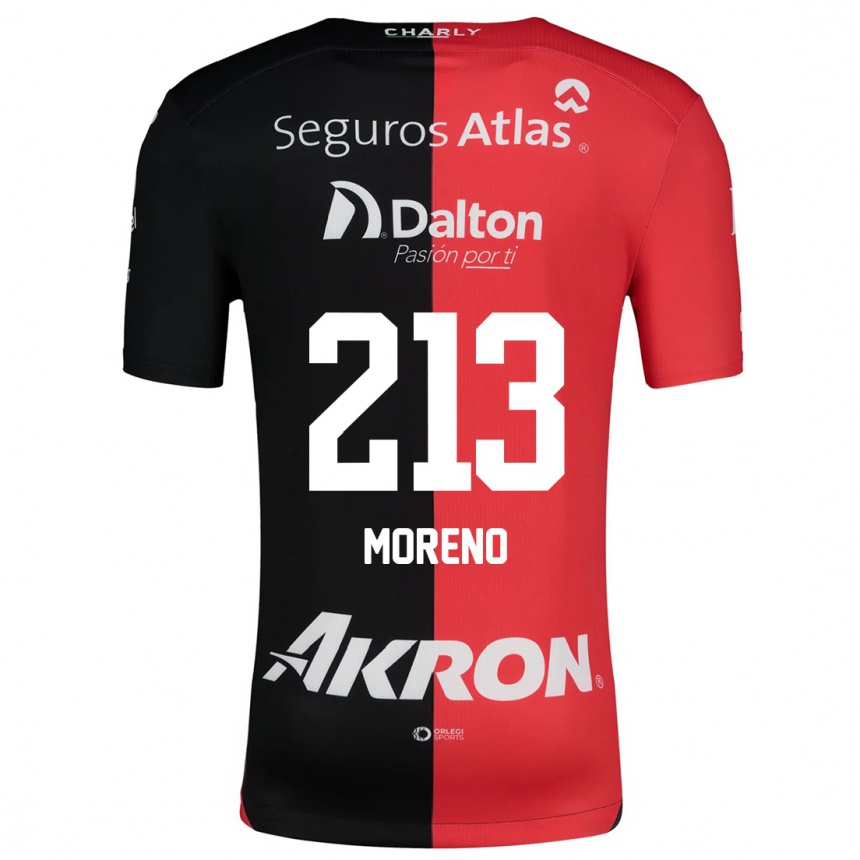 Kids Football Eduardo Moreno #213 Red Black Home Jersey 2024/25 T-Shirt Australia