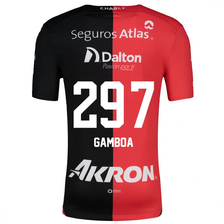 Kids Football Luis Gamboa #297 Red Black Home Jersey 2024/25 T-Shirt Australia