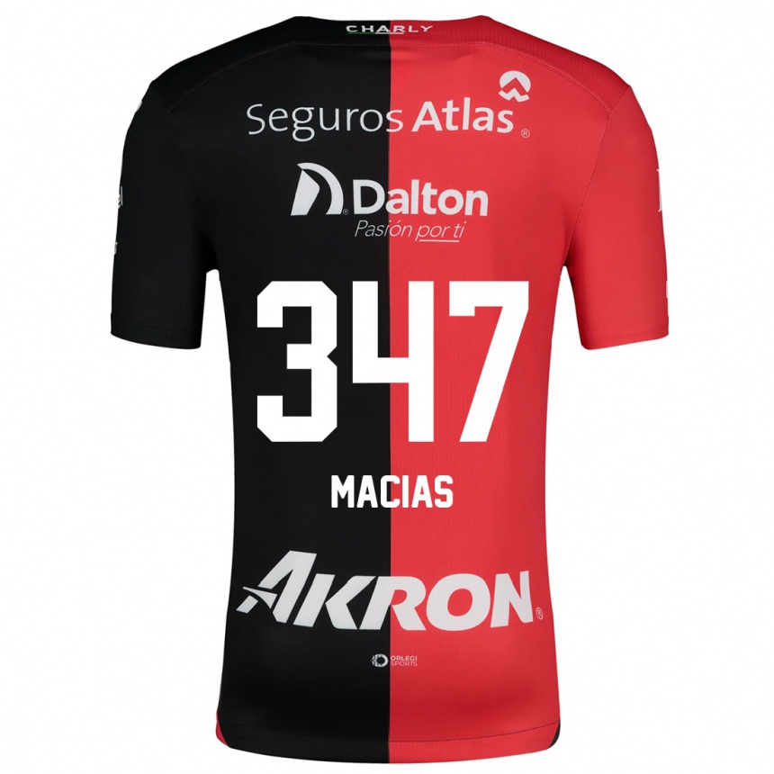 Kids Football Ángel Macías #347 Red Black Home Jersey 2024/25 T-Shirt Australia