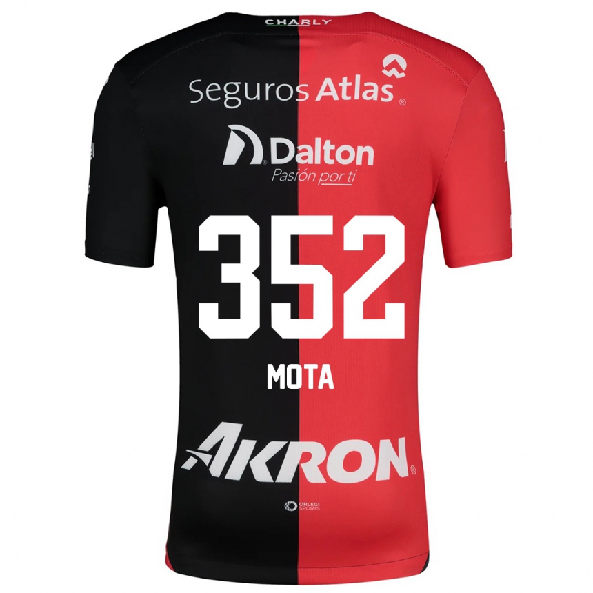 Kids Football Noé Mota #352 Red Black Home Jersey 2024/25 T-Shirt Australia