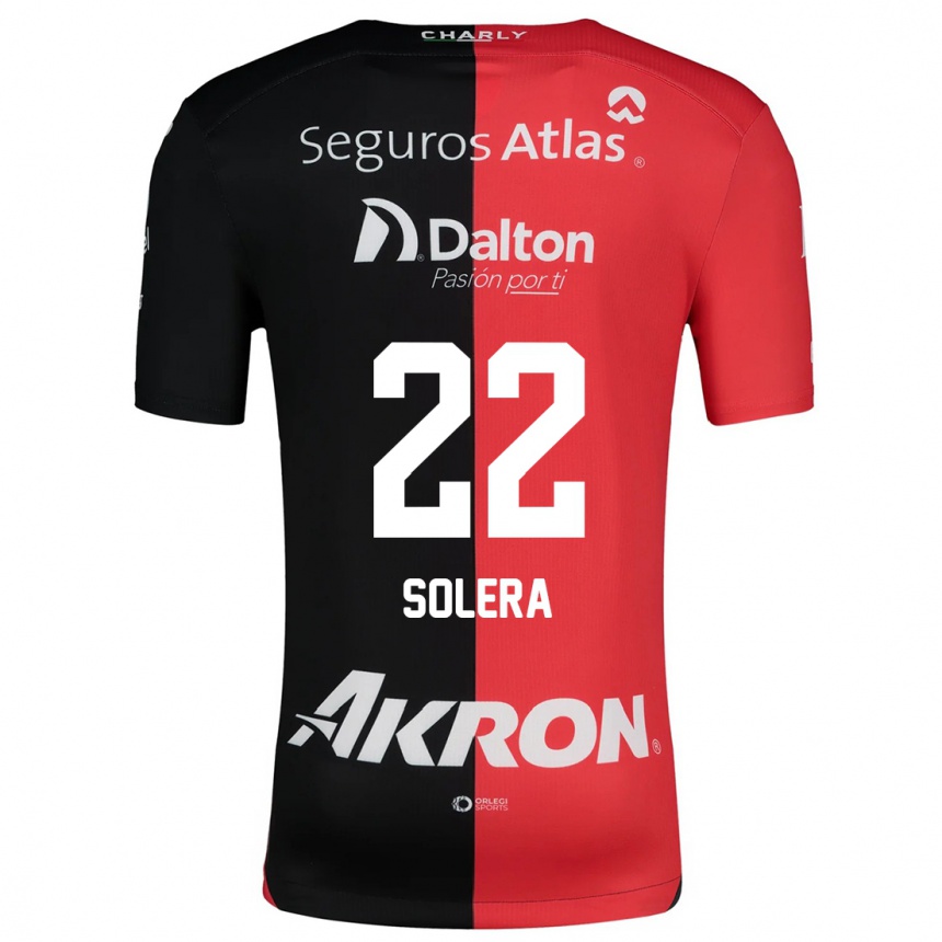 Kids Football Daniela Solera #22 Red Black Home Jersey 2024/25 T-Shirt Australia