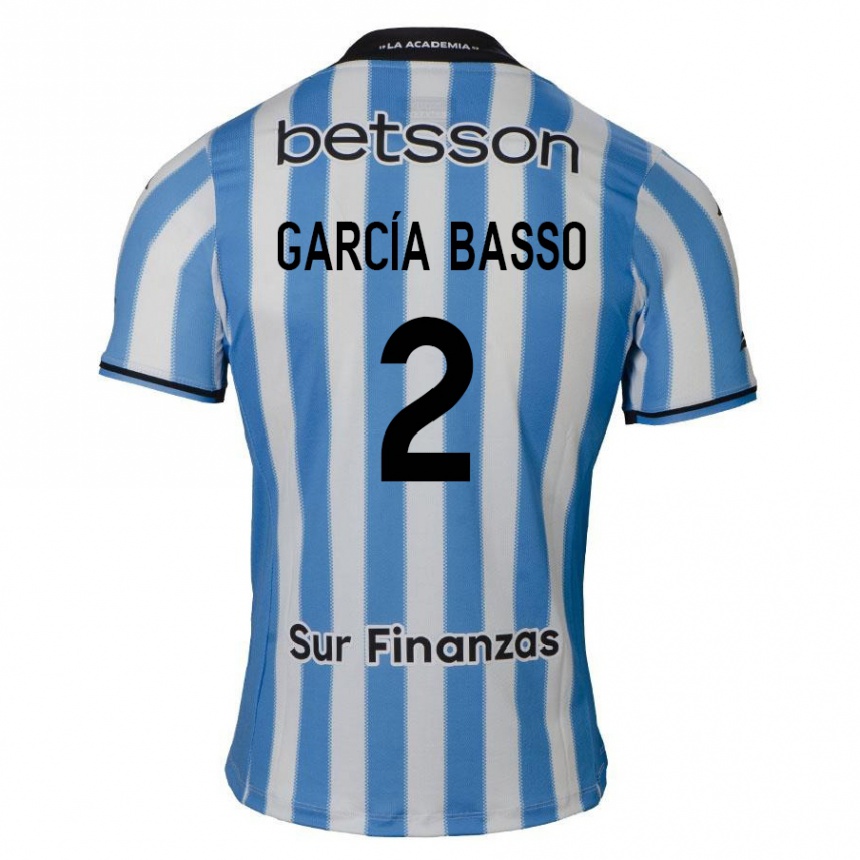 Kids Football Agustín García Basso #2 Blue White Black Home Jersey 2024/25 T-Shirt Australia