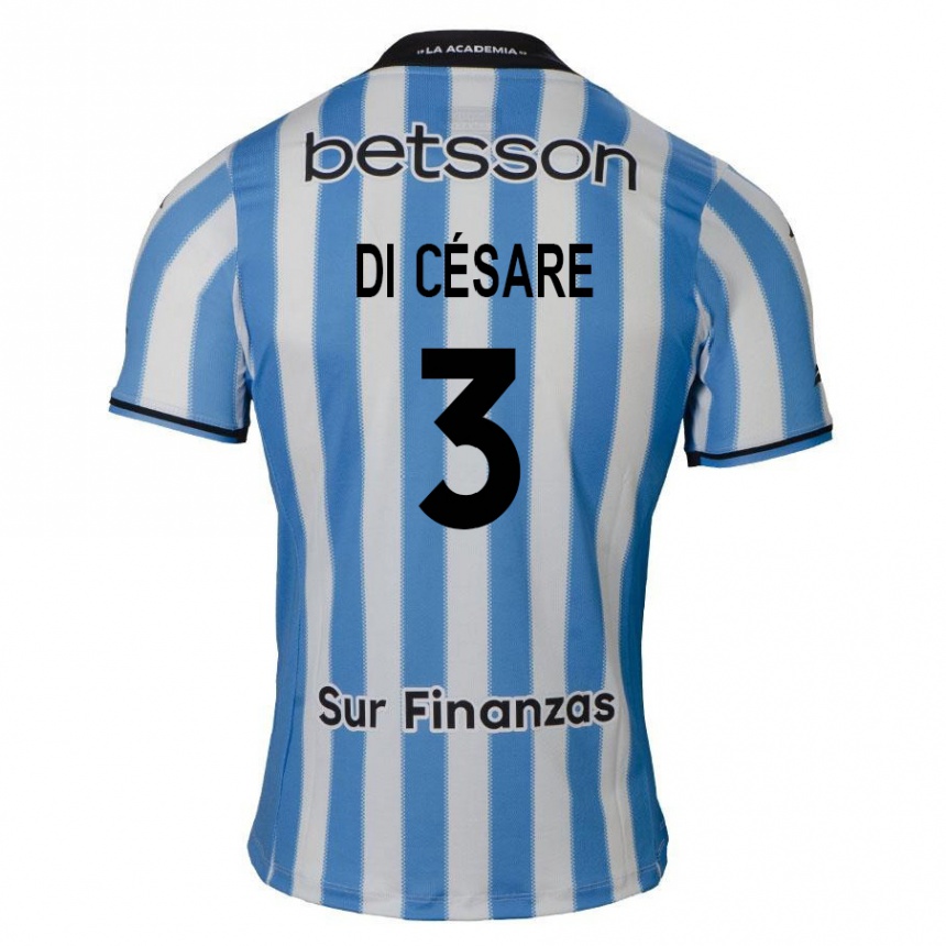 Kids Football Marco Di Césare #3 Blue White Black Home Jersey 2024/25 T-Shirt Australia