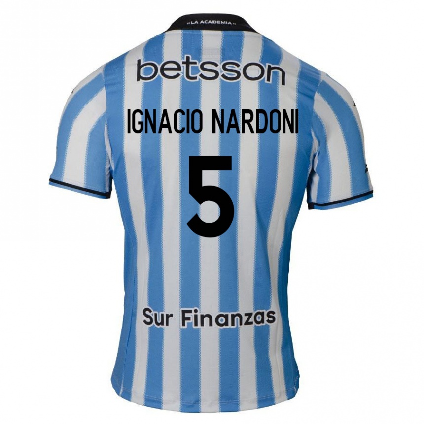 Kids Football Juan Ignacio Nardoni #5 Blue White Black Home Jersey 2024/25 T-Shirt Australia