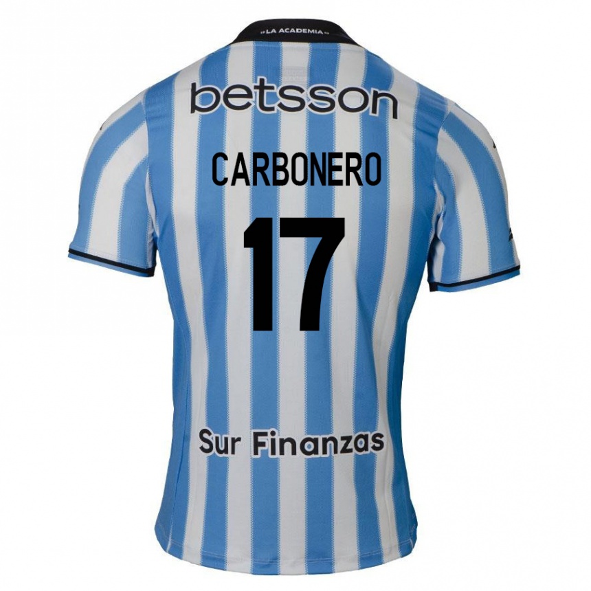 Kids Football Johan Carbonero #17 Blue White Black Home Jersey 2024/25 T-Shirt Australia