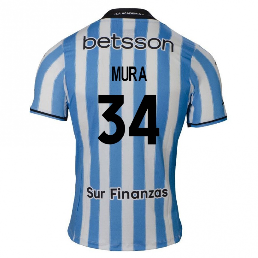 Kids Football Facundo Mura #34 Blue White Black Home Jersey 2024/25 T-Shirt Australia