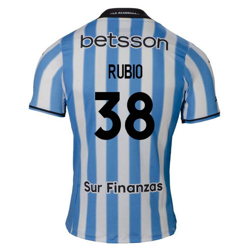 Kids Football Tobías Rubio #38 Blue White Black Home Jersey 2024/25 T-Shirt Australia