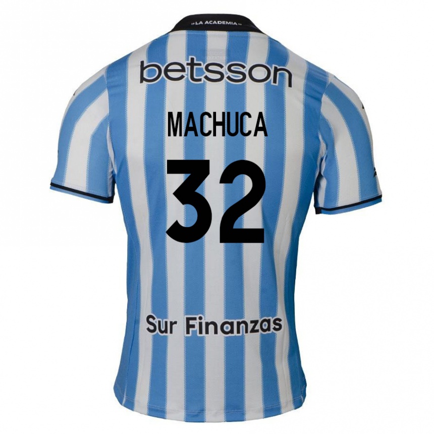 Kids Football Elías Machuca #32 Blue White Black Home Jersey 2024/25 T-Shirt Australia